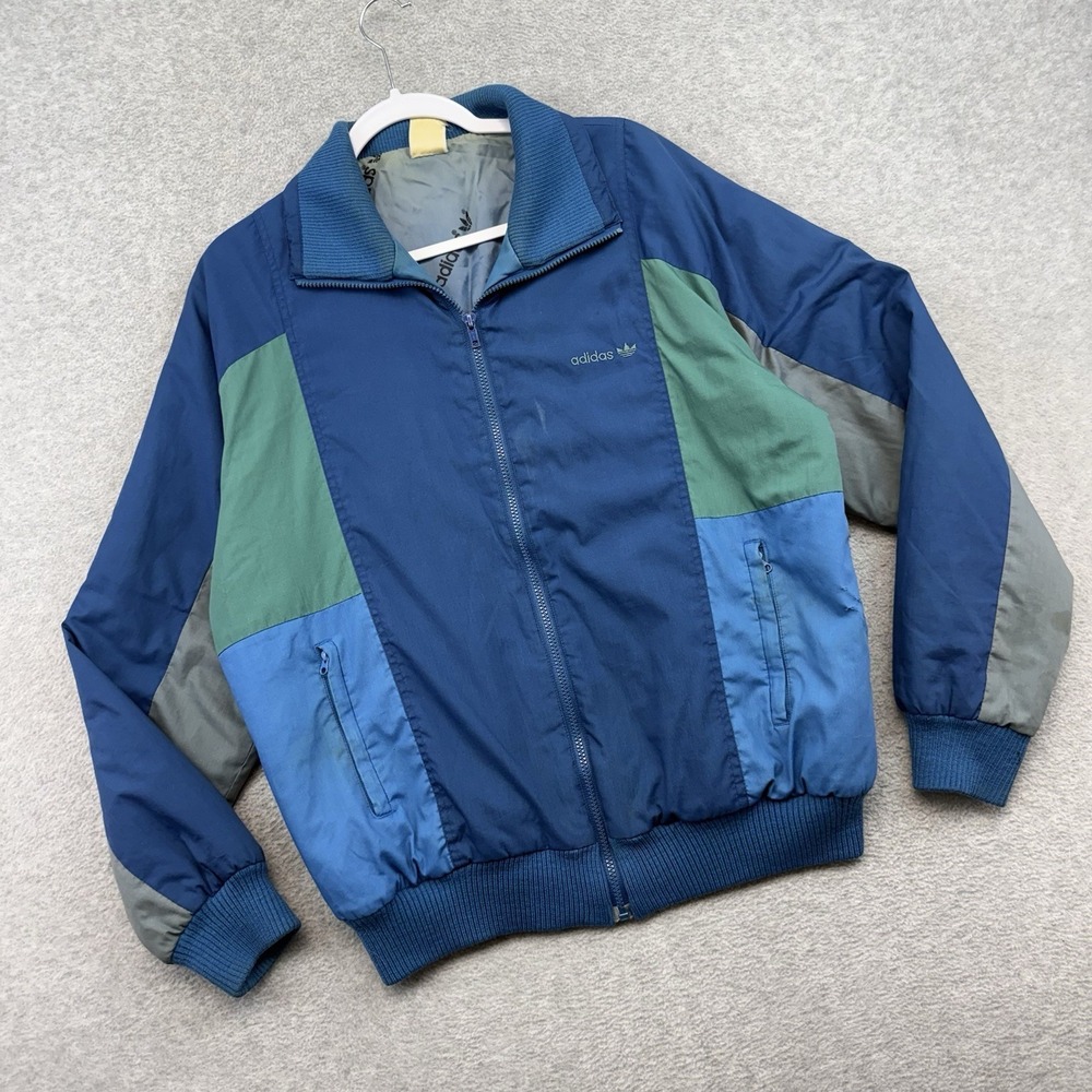 Vintage 80's Adidas Color Block Sportswear Track Windbreaker Jacket Men Large